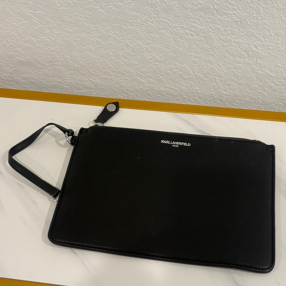 Karl Lagerfeld Black Wristlet Pouch